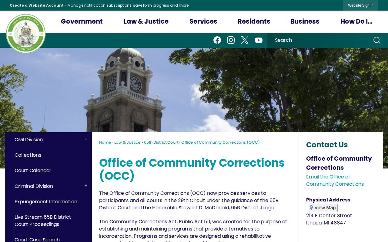 Gratiot County Community Corrections monitored release information